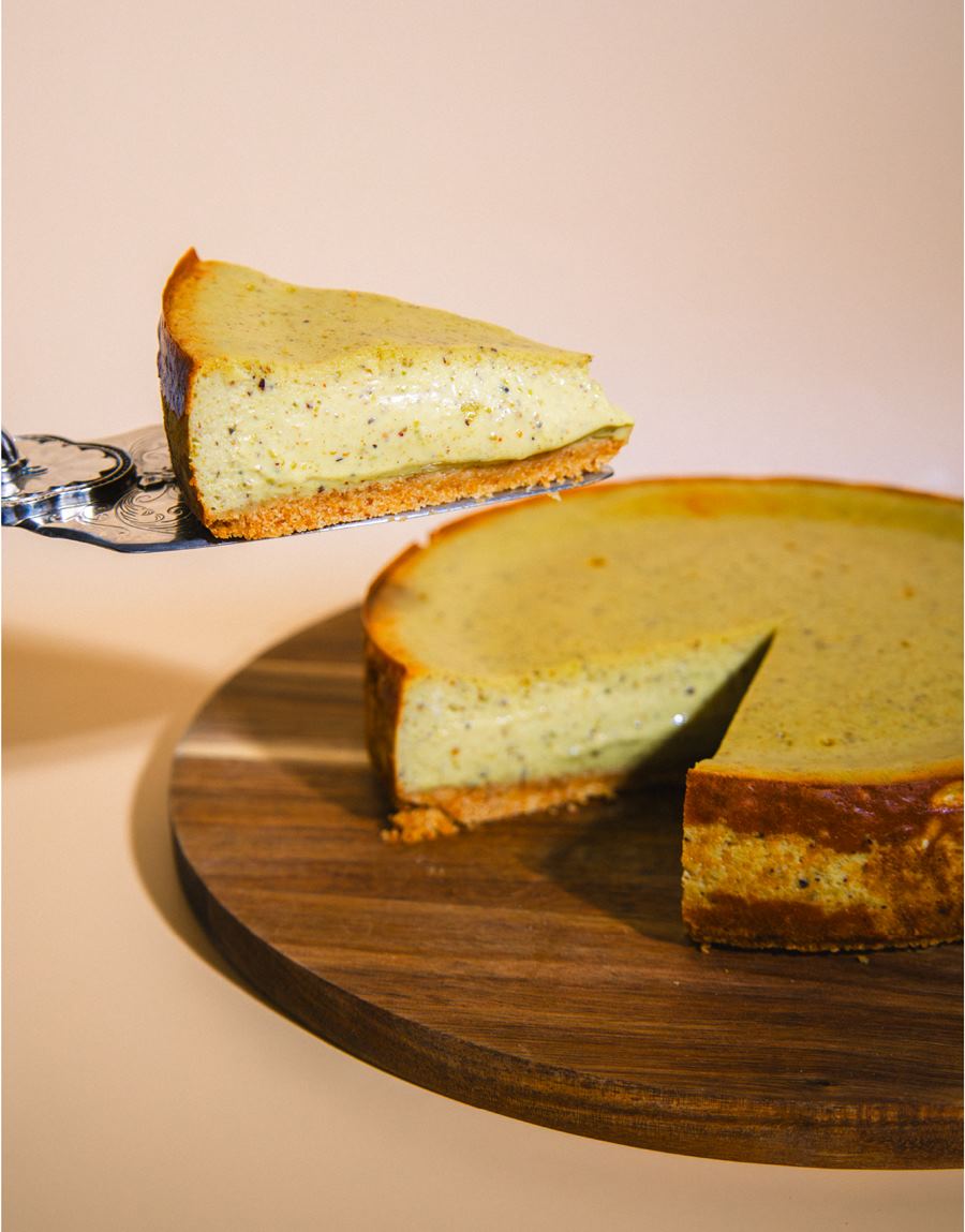 Tarta de queso y pistacho